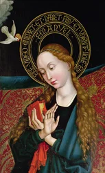 Detail der Jungfrau aus der Verkündigung, vom Orlier-Altar, ca. 1468-70